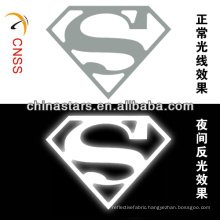 customized superman heat transfer reflective brand